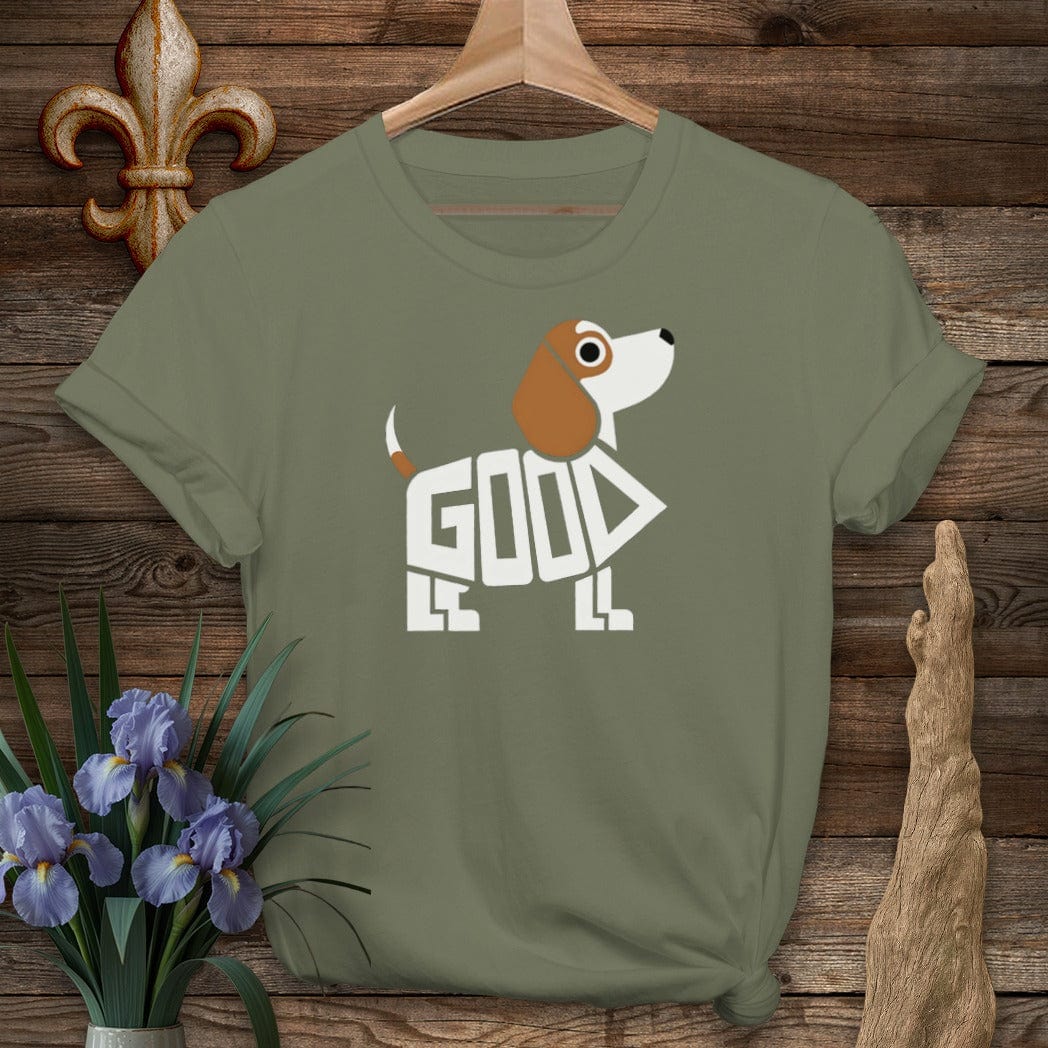 S / Military Green Louisiana Good Little Dog T-Shirt by Laissez Faire Wear