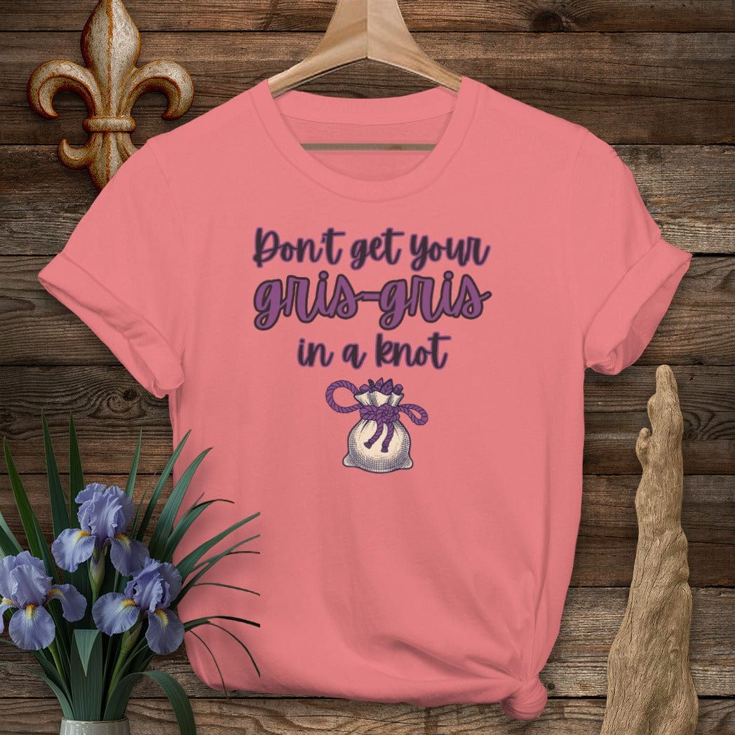 S / Coral Silk Louisiana Gris-gris in a Knot T-Shirt by Laissez Faire Wear