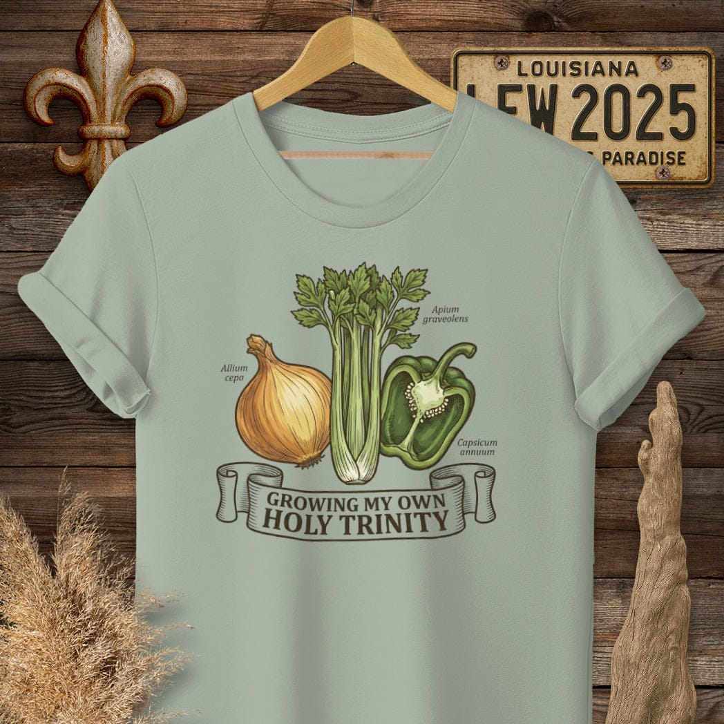 S / Sage Louisiana Growing The Holy Trinity T-Shirt by Laissez Faire Wear