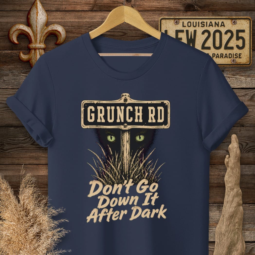 S / Navy Louisiana Grunch Road T-Shirt by Laissez Faire Wear