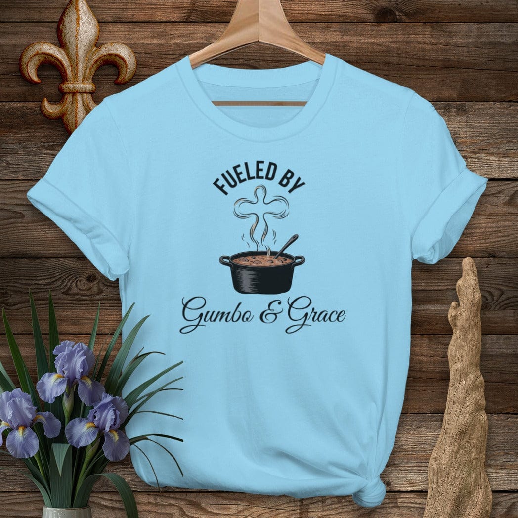 S / Sky Louisiana Gumbo & Grace T-Shirt by Laissez Faire Wear