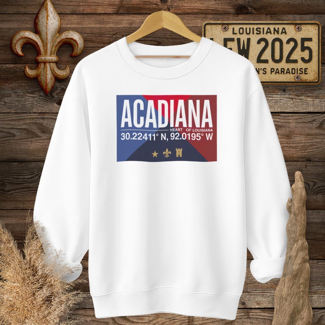 S / White Louisiana Heart of Louisiana Sweatshirt by Laissez Faire Wear