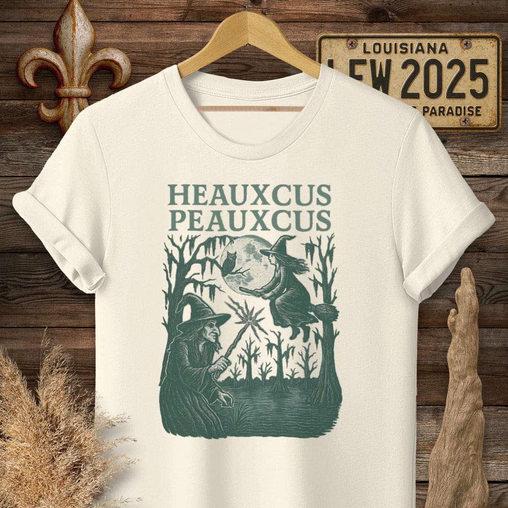 S / Natural Louisiana Heauxcus Peauxcus Halloween T-Shirt by Laissez Faire Wear