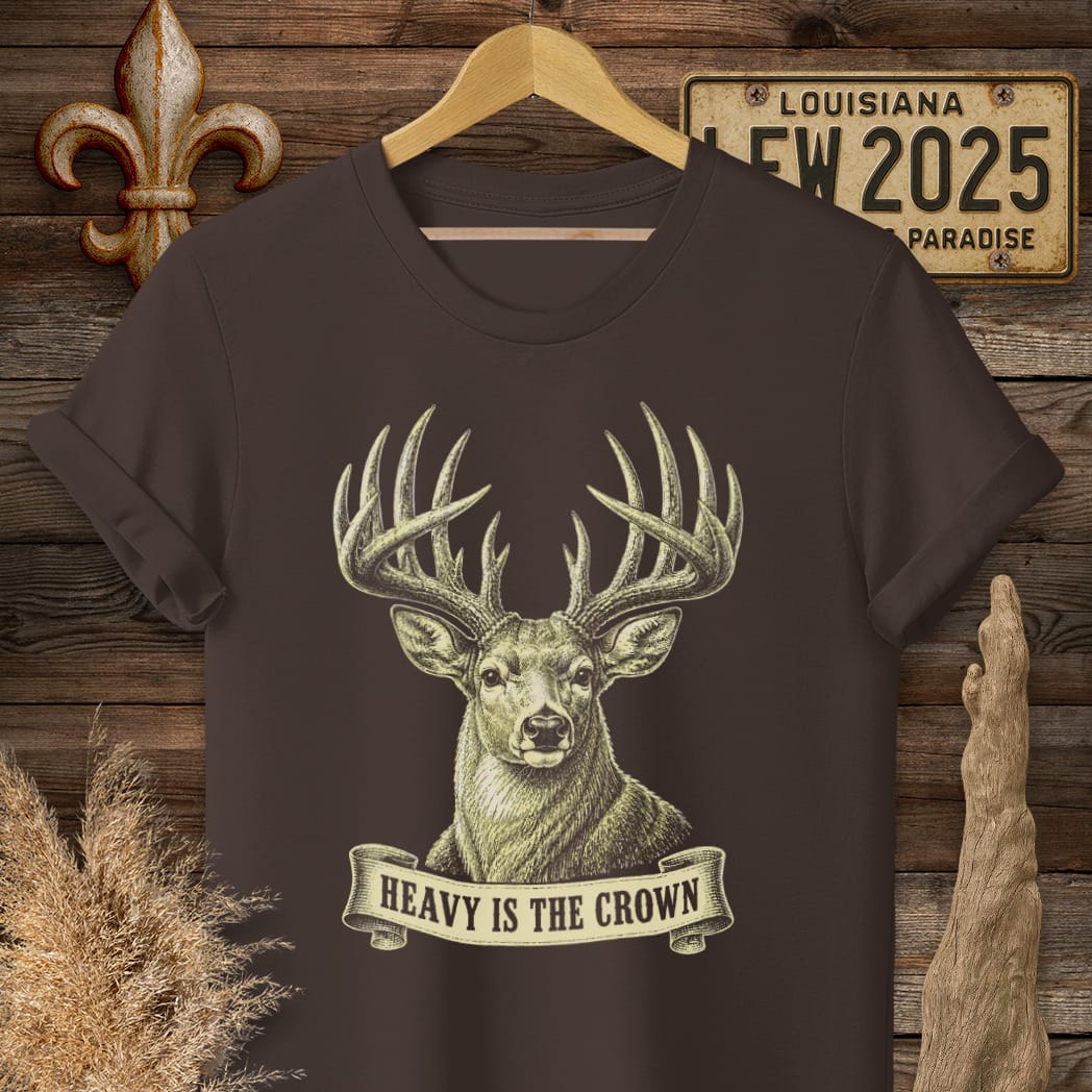 S / Dark Chocolate Louisiana Heavy is the Crown T-Shirt by Laissez Faire Wear
