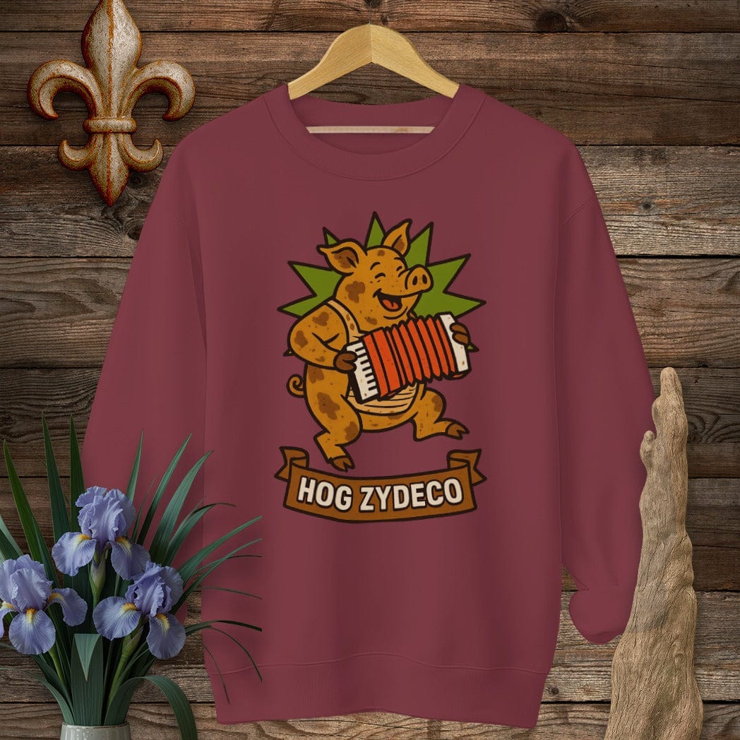 S / Garnet Louisiana Hog Zydeco Sweatshirt by Laissez Faire Wear