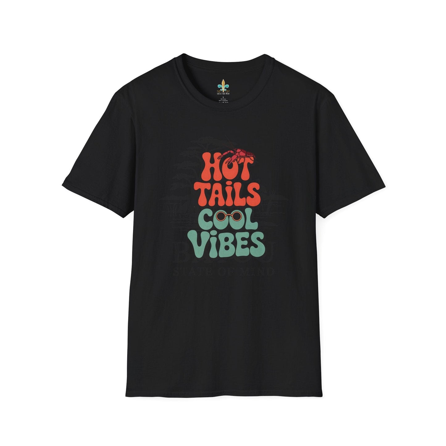 Black / S Louisiana "Hot Tails, Cool Vibes" Crawfish Boil T-Shirt by Laissez Faire Wear