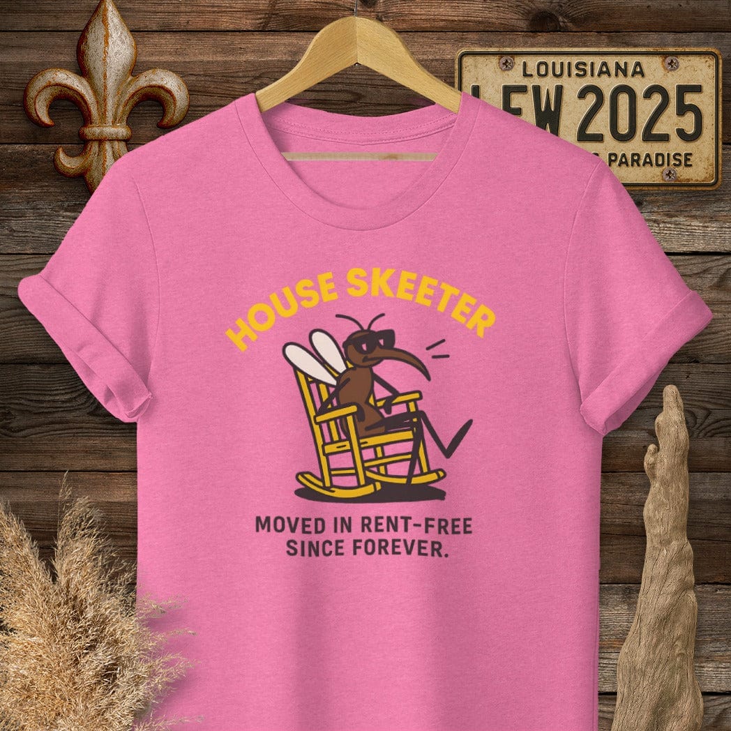 S / Heather Heliconia Louisiana House Skeeter Funny Mosquito T-Shirt by Laissez Faire Wear