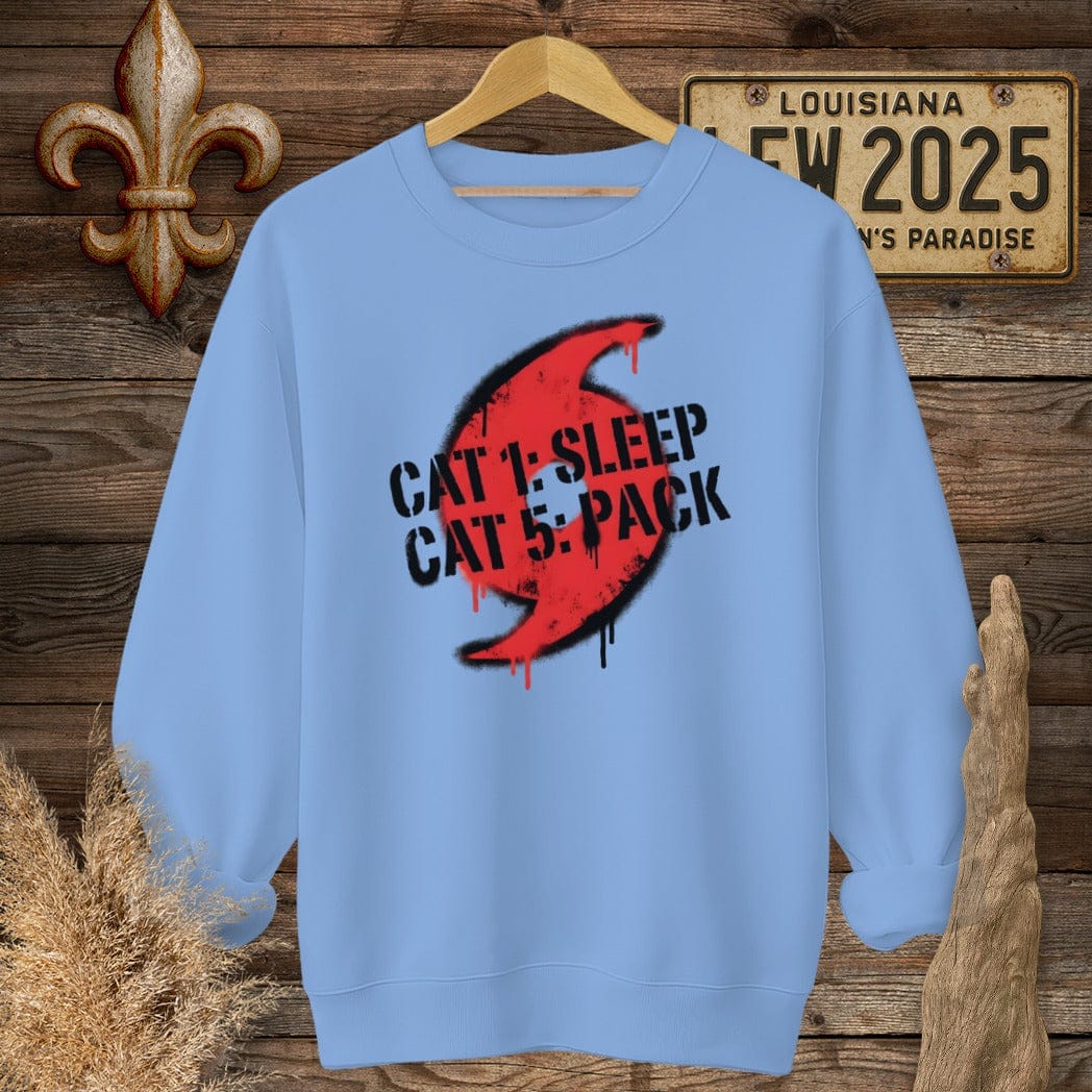 S / Carolina Blue Louisiana Hurricane Prep Sweatshirt by Laissez Faire Wear