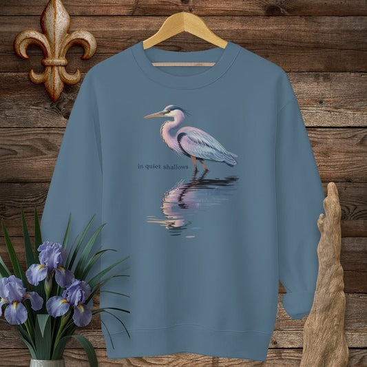 S / Indigo Blue Louisiana In Quiet Shallows Sweatshirt by Laissez Faire Wear