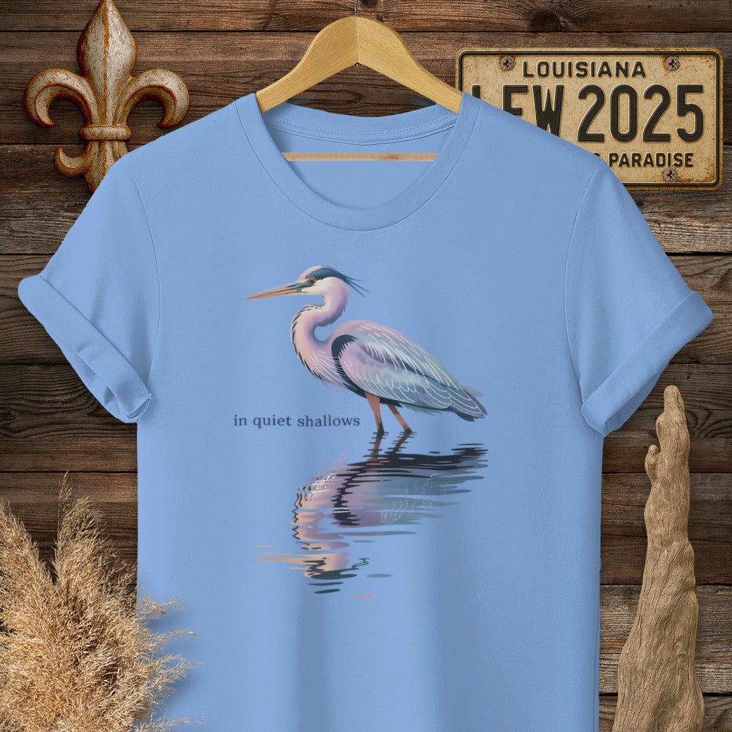 S / Carolina Blue Louisiana In Quiet Shallows T-Shirt by Laissez Faire Wear