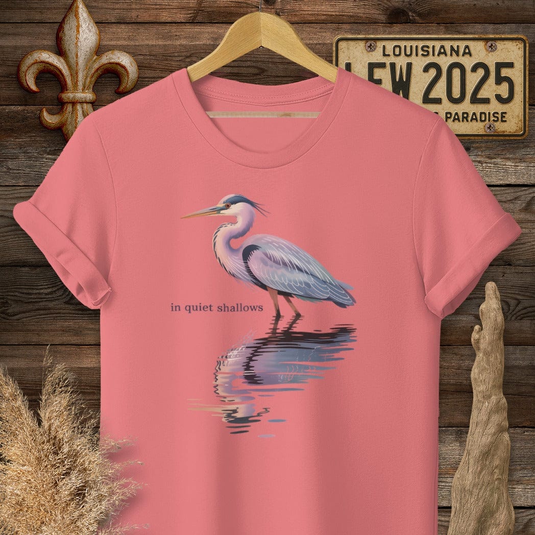 S / Coral Silk Louisiana In Quiet Shallows T-Shirt by Laissez Faire Wear
