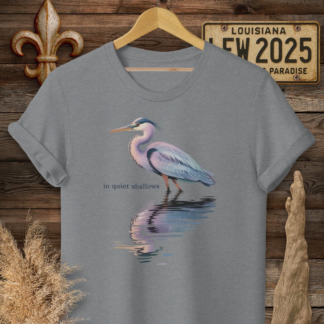 S / Graphite Heather Louisiana In Quiet Shallows T-Shirt by Laissez Faire Wear