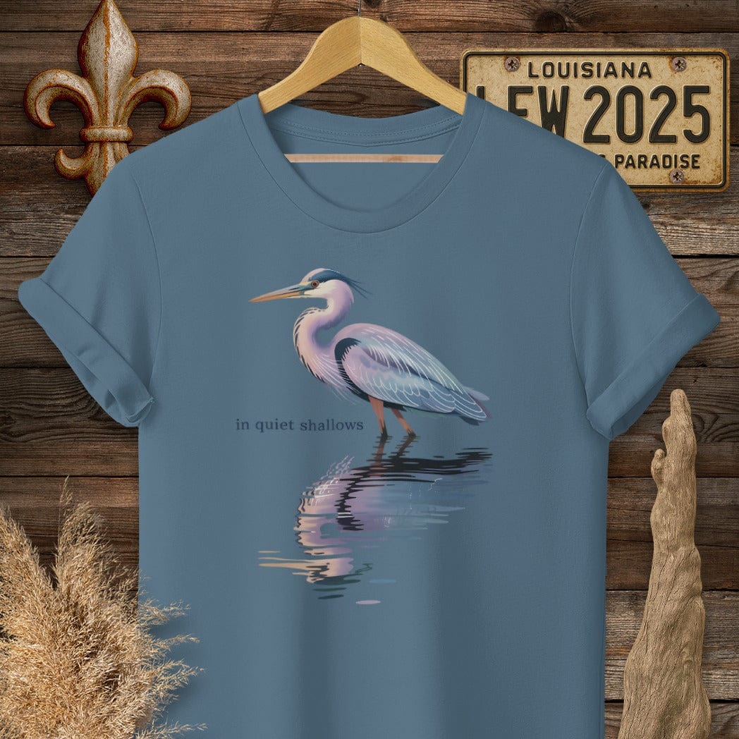 S / Indigo Blue Louisiana In Quiet Shallows T-Shirt by Laissez Faire Wear