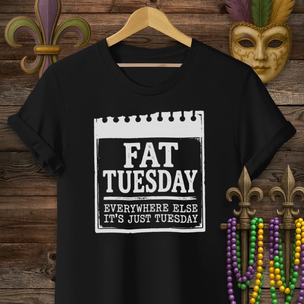 S / Black Louisiana It's Just Tuesday T-Shirt by Laissez Faire Wear