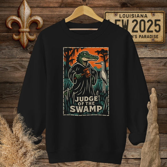 S / Black Louisiana Judge of the Swamp Sweatshirt by Laissez Faire Wear
