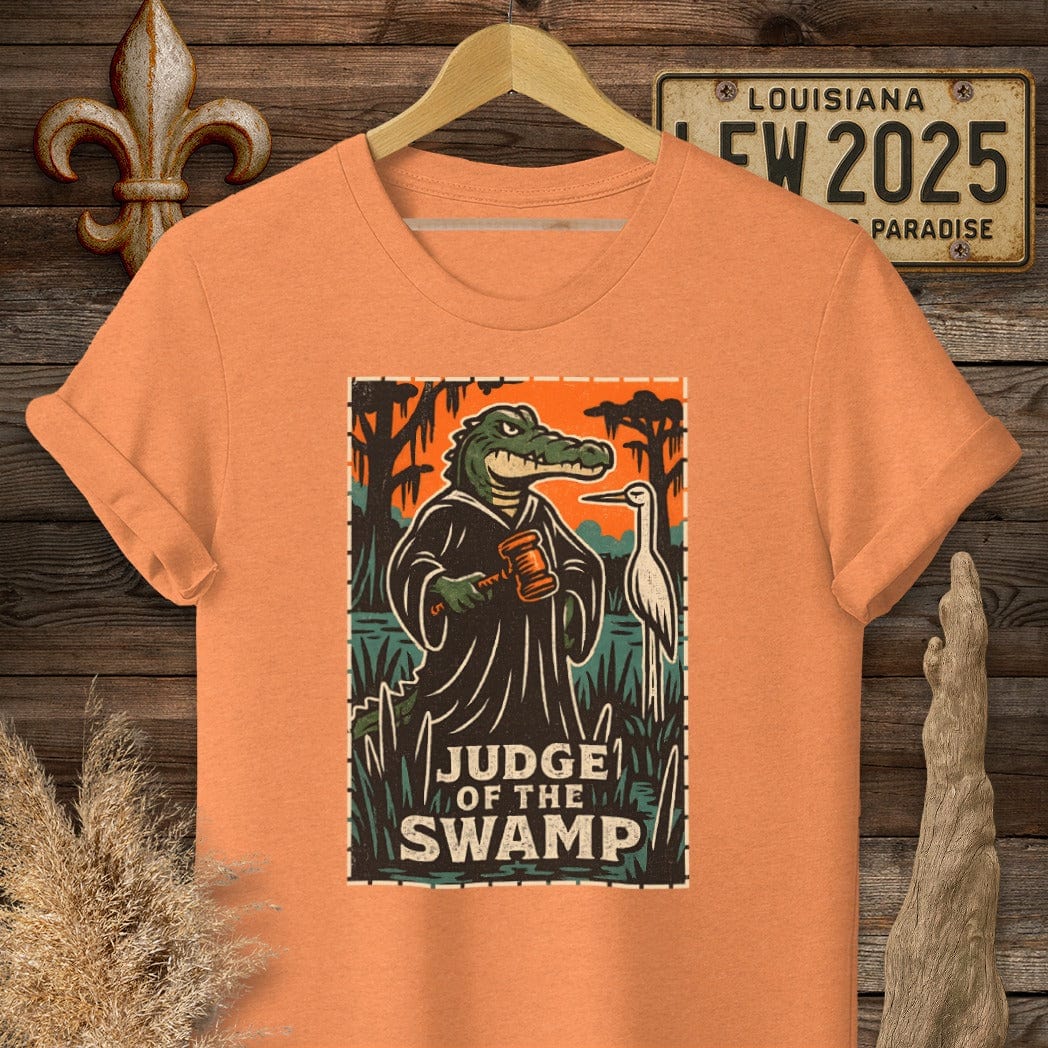 S / Heather Orange Louisiana Judge of the Swamp T-Shirt by Laissez Faire Wear