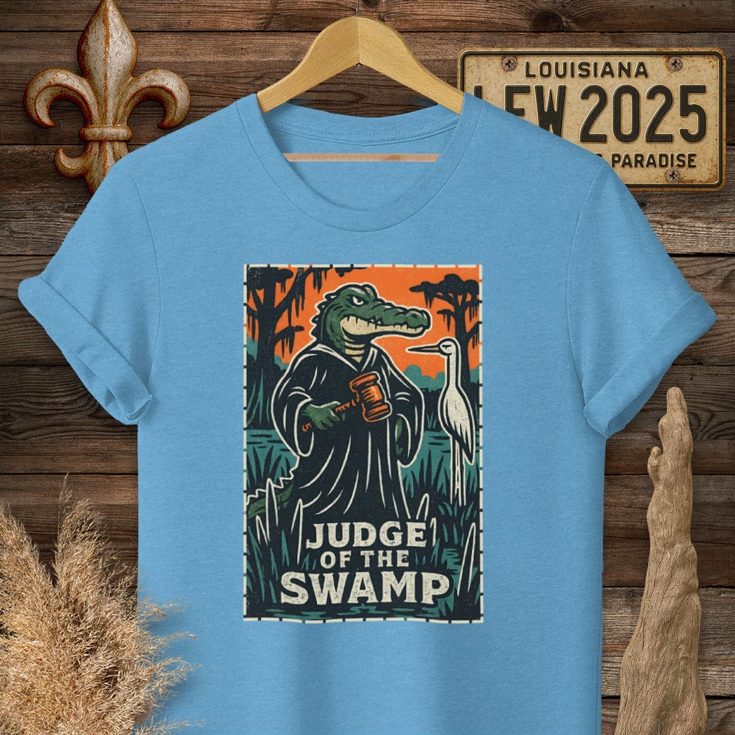 S / Heather Sapphire Louisiana Judge of the Swamp T-Shirt by Laissez Faire Wear