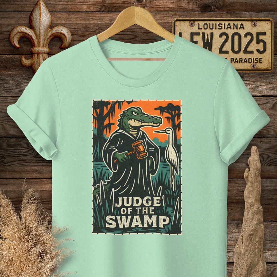 S / Mint Green Louisiana Judge of the Swamp T-Shirt by Laissez Faire Wear