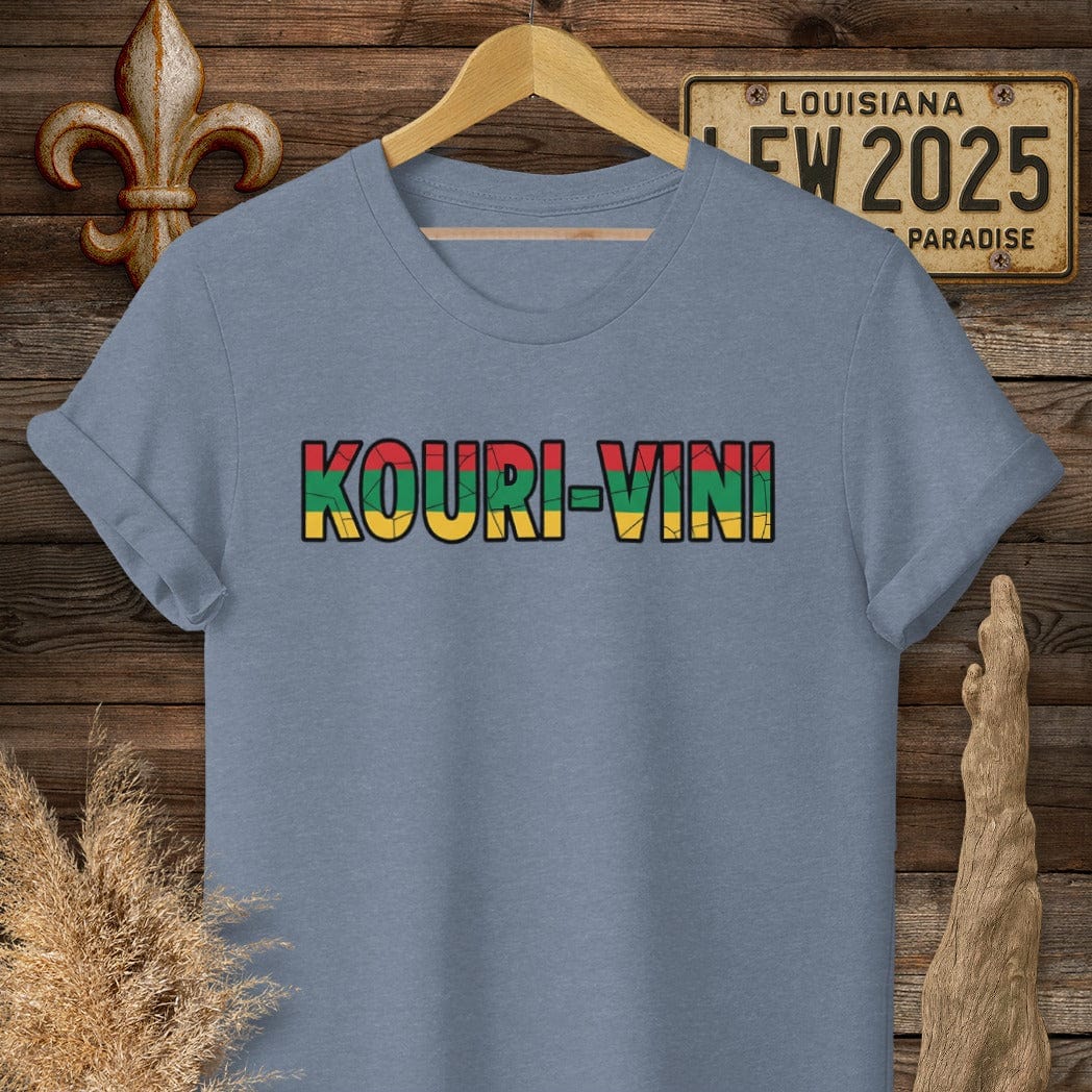 S / Heather Indigo Louisiana Kouri-Vini T-Shirt by Laissez Faire Wear