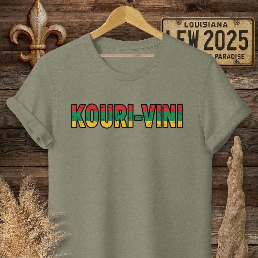 S / Heather Military Green Louisiana Kouri-Vini T-Shirt by Laissez Faire Wear