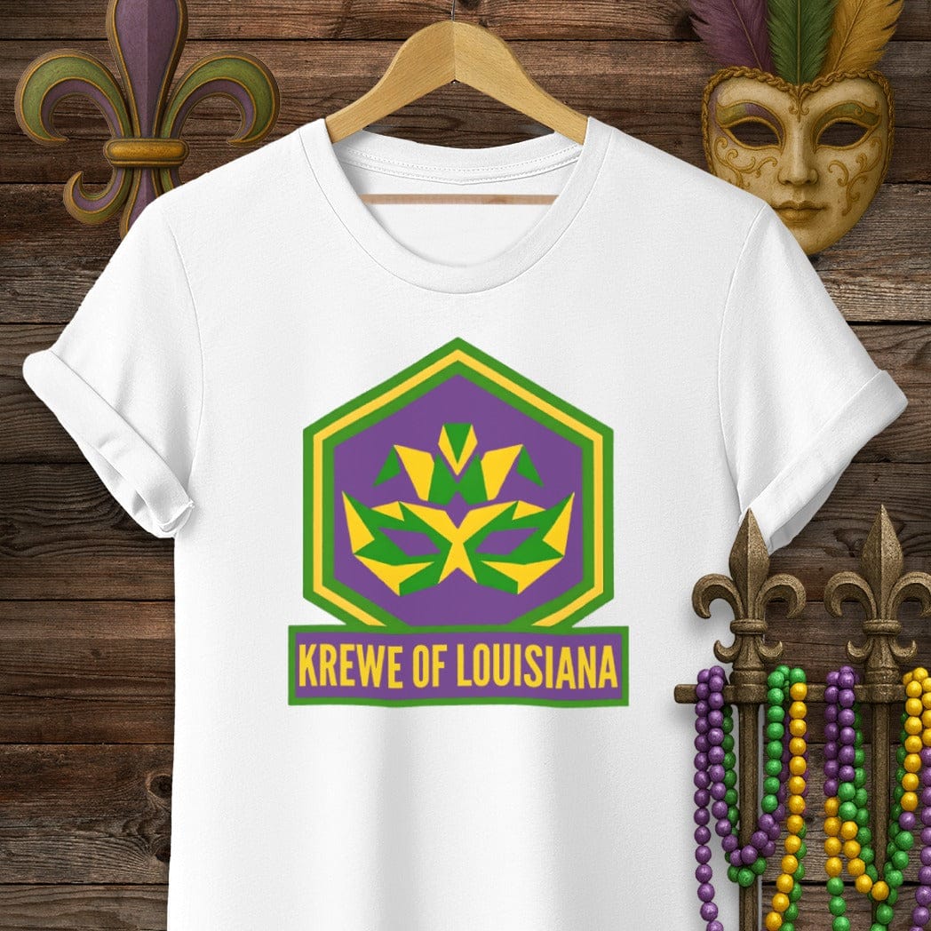 S / White Louisiana Krewe of Louisiana T-Shirt by Laissez Faire Wear