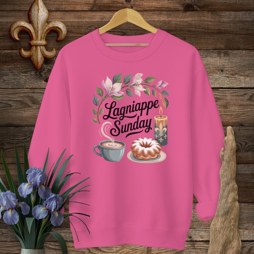 S / Heliconia Louisiana Lagniappe Sunday Sweatshirt by Laissez Faire Wear