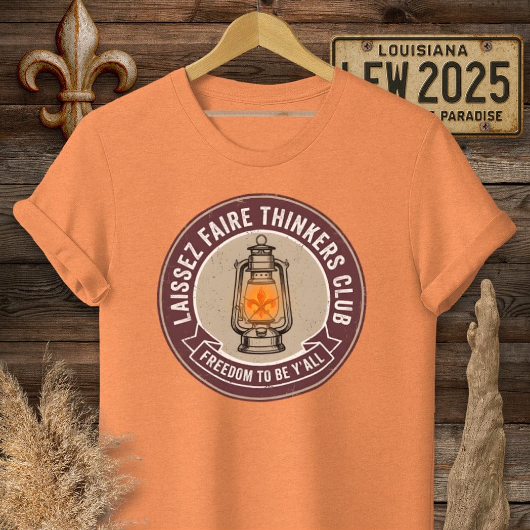 S / Heather Orange Louisiana Laissez Faire Thinkers Club T-Shirt by Laissez Faire Wear