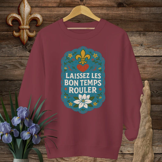 S / Garnet Louisiana Laissez Les Bon Temps Rouler Sweatshirt by Laissez Faire Wear