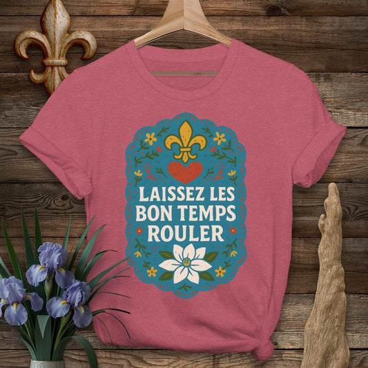 S / Heather Cardinal Louisiana Laissez Les Bon Temps Rouler T-Shirt by Laissez Faire Wear