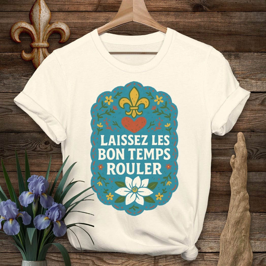 S / Natural Louisiana Laissez Les Bon Temps Rouler T-Shirt by Laissez Faire Wear
