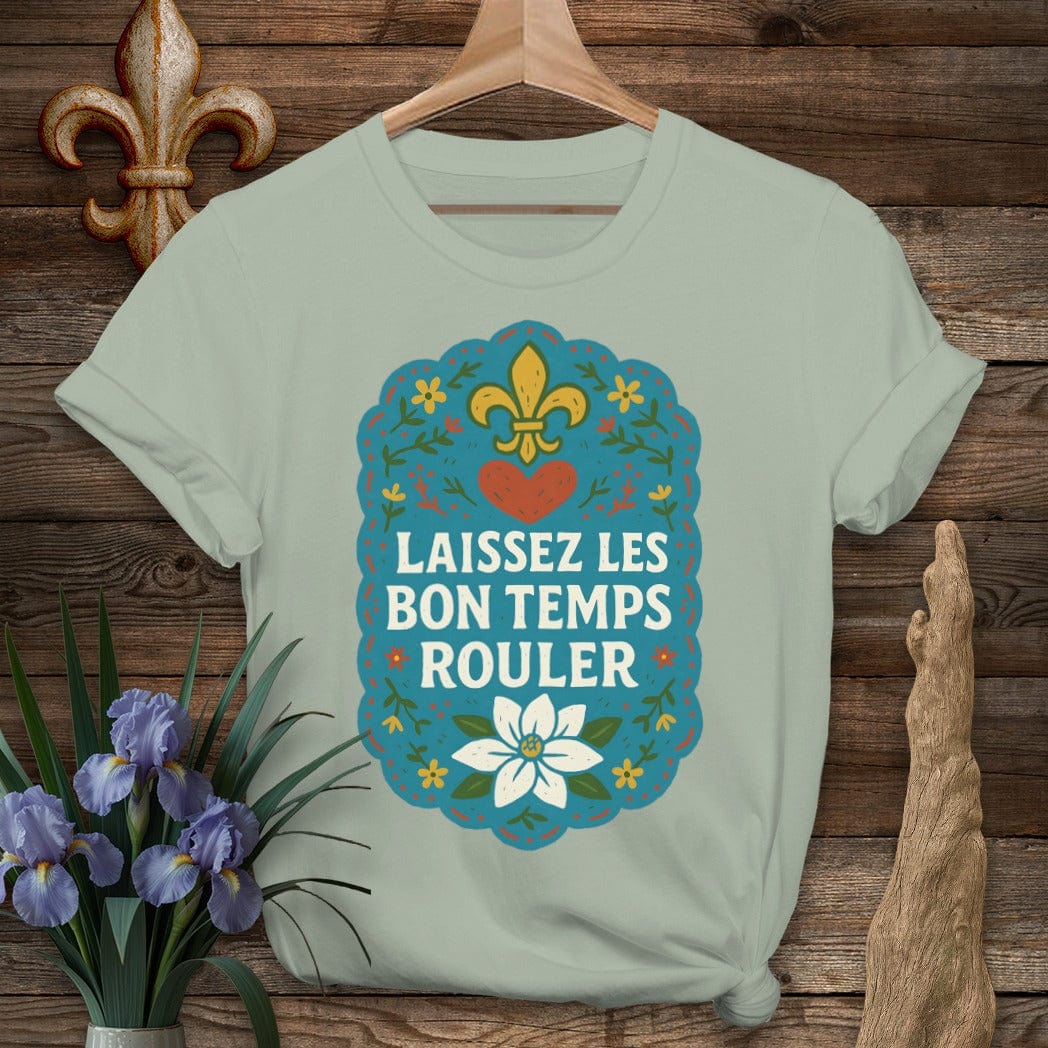 S / Sage Louisiana Laissez Les Bon Temps Rouler T-Shirt by Laissez Faire Wear