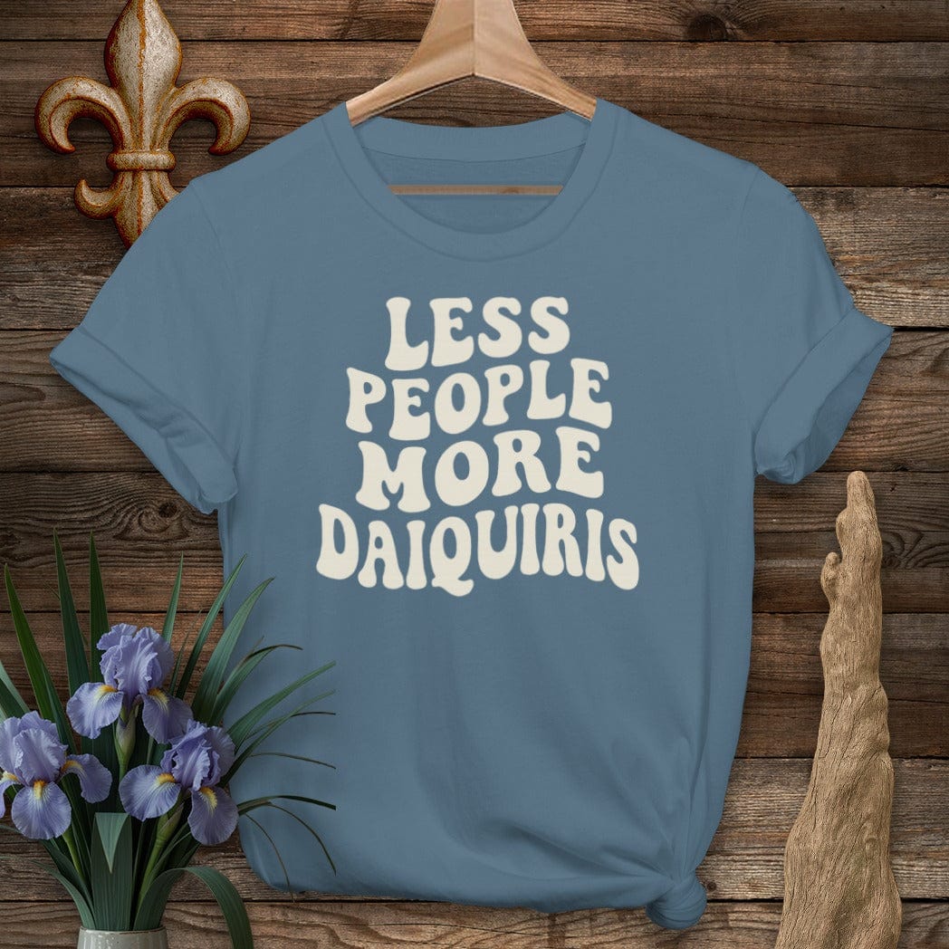 S / Indigo Blue Louisiana Less People More Daquiris T_Shirt by Laissez Faire Wear