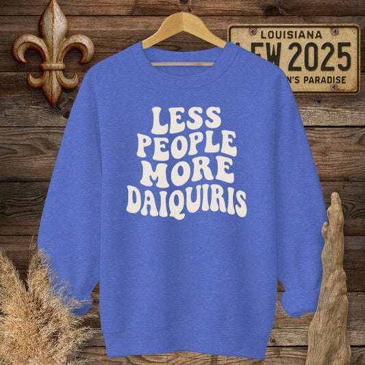 S / Heather Sport Royal Louisiana Less People More Daquiris T_Shirt Sweatshirt by Laissez Faire Wear