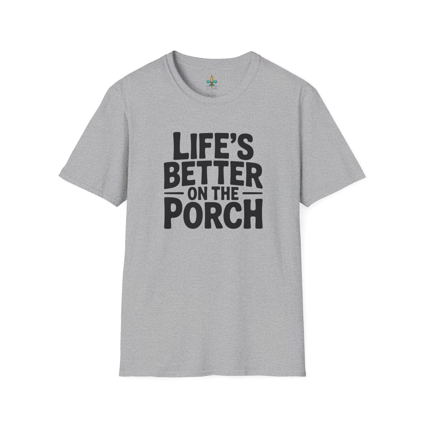 Sport Grey / S Louisiana "Life's Better on the Porch" Louisiana Expression T-Shirt by Laissez Faire Wear