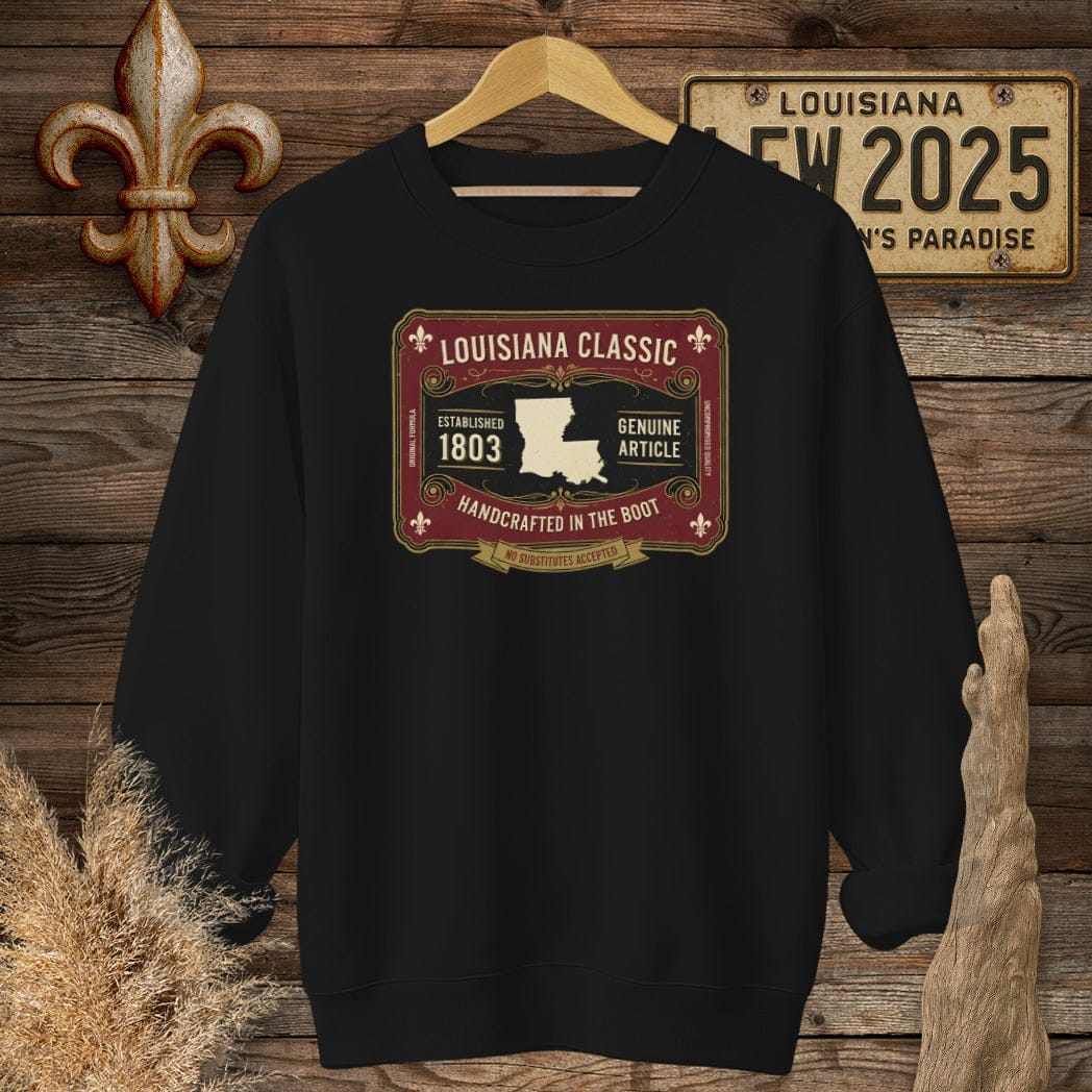 S / Black Louisiana Louisiana Classic Sweatshirt by Laissez Faire Wear
