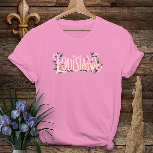 S / Azalea Louisiana Louisiana Floral State Pride T-Shirt by Laissez Faire Wear