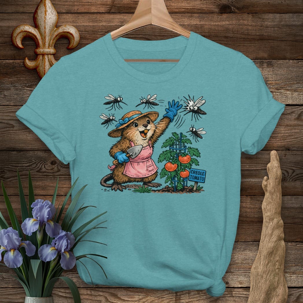 S / Heather Galapagos Blue Louisiana Louisiana Gardener T-Shirt by Laissez Faire Wear