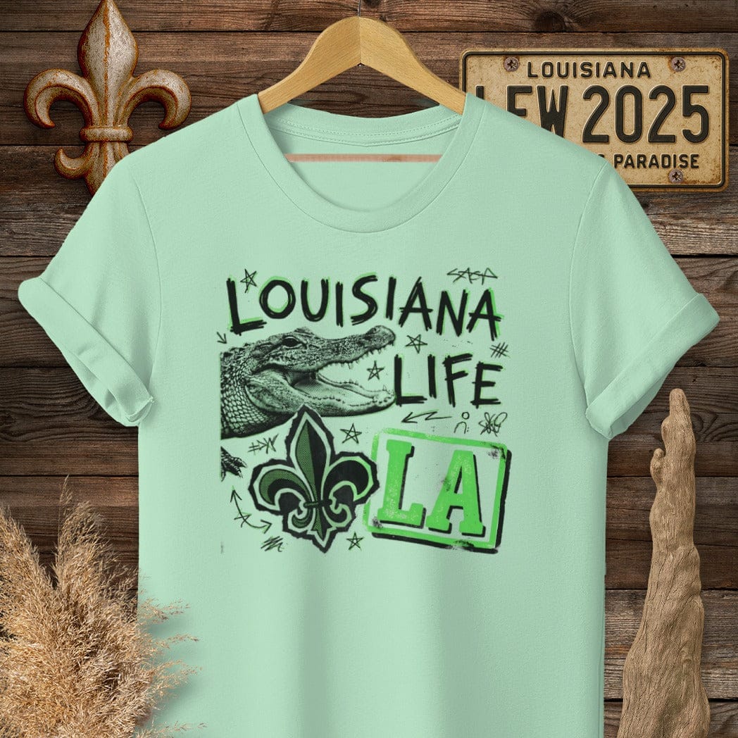S / Mint Green Louisiana Louisiana Life T-Shirt by Laissez Faire Wear