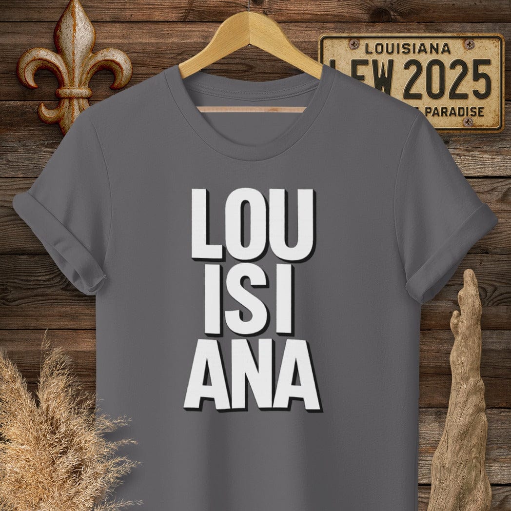 S / Charcoal Louisiana Louisiana Pride - Bold T-Shirt by Laissez Faire Wear