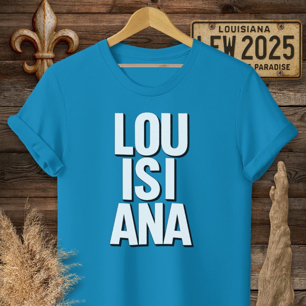 S / Sapphire Louisiana Louisiana Pride - Bold T-Shirt by Laissez Faire Wear