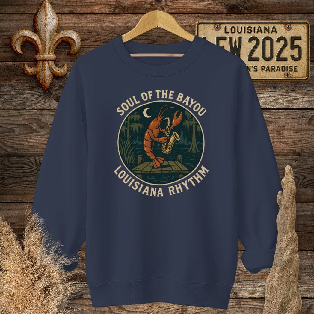 S / Navy Louisiana Louisiana Rhythm Sweatshirt by Laissez Faire Wear