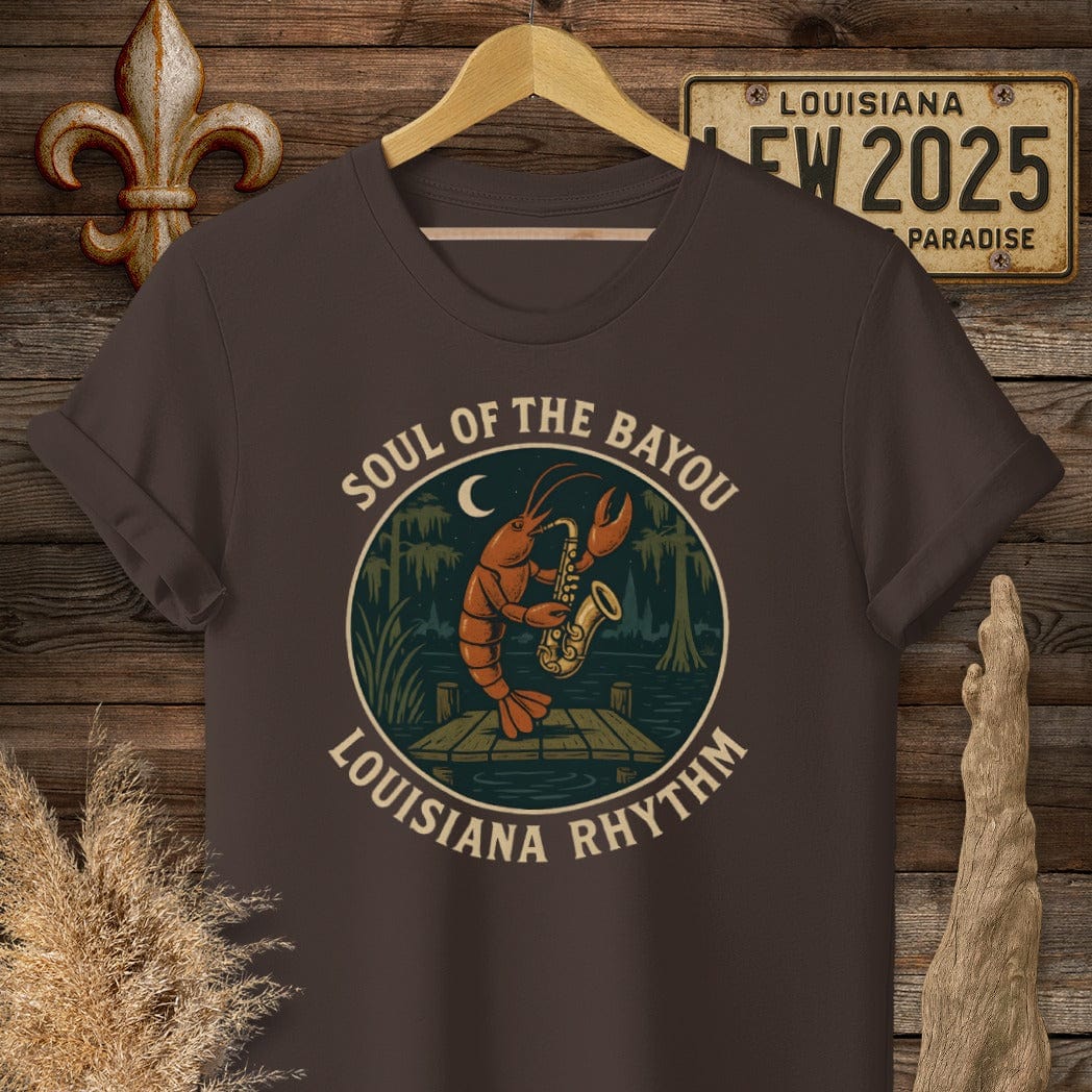 S / Dark Chocolate Louisiana Louisiana Rhythm T-Shirt by Laissez Faire Wear