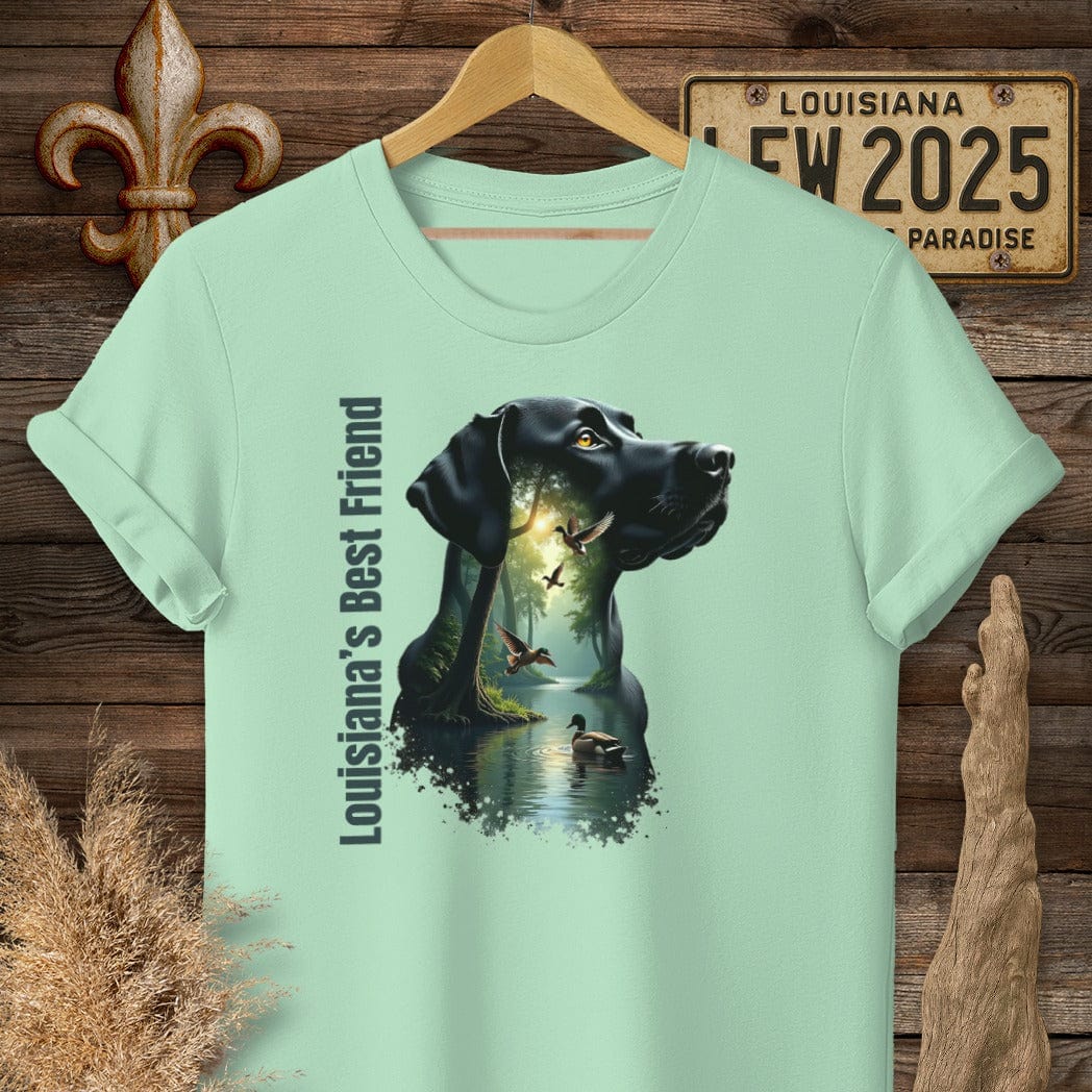 S / Mint Green Louisiana Louisiana's Best Friend - Labrador Hunting T-Shirt by Laissez Faire Wear