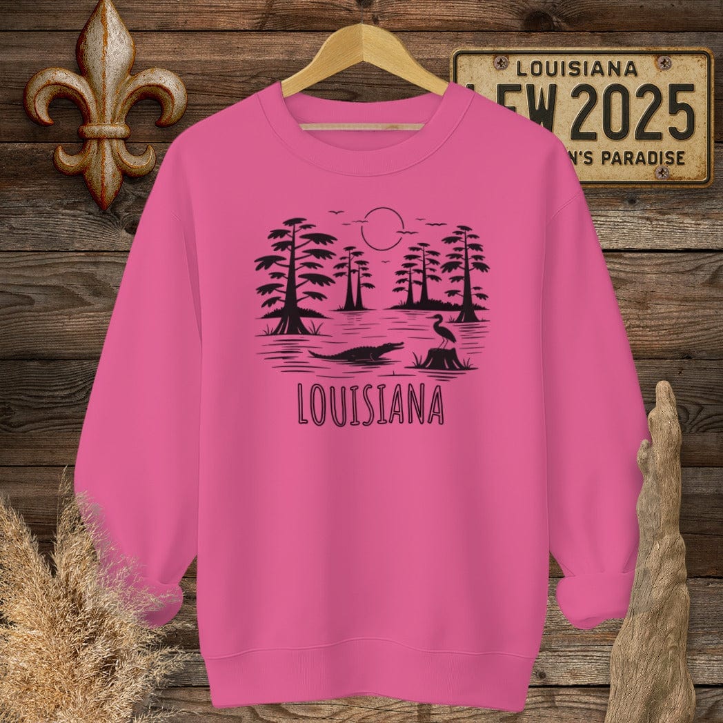 S / Heliconia Louisiana Louisiana State Pride Nature Sweatshirt by Laissez Faire Wear