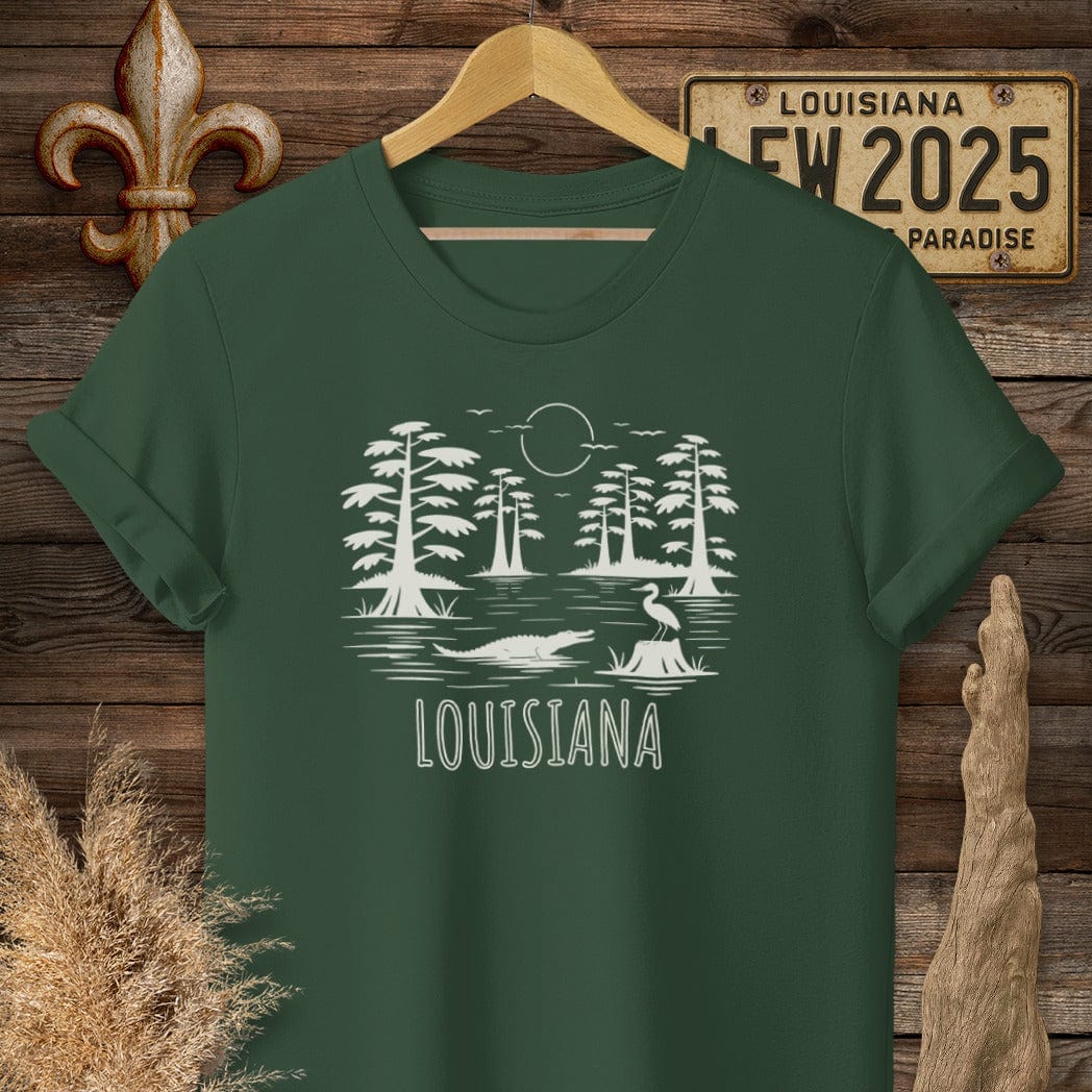 T-Shirt / S / Forest Green Louisiana Louisiana State Pride Nature T-Shirt by Laissez Faire Wear