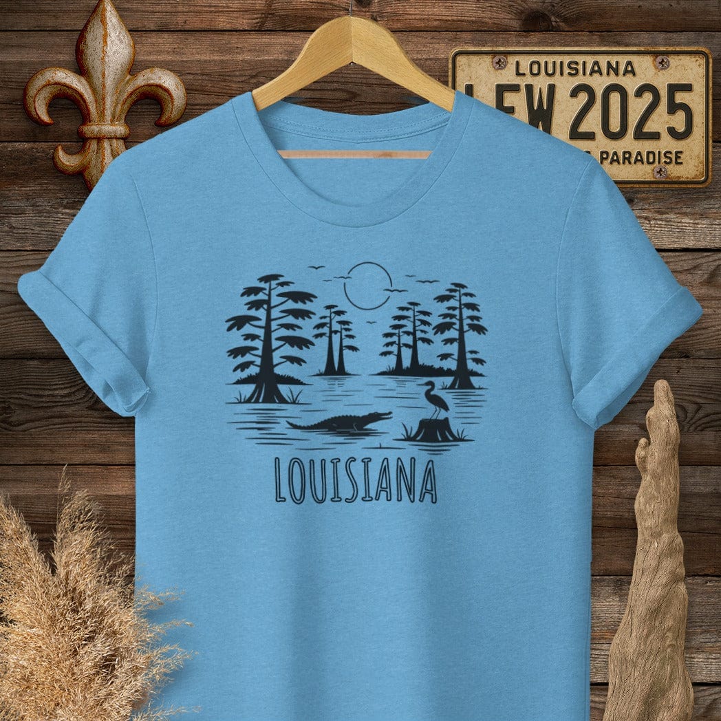 T-Shirt / S / Heather Sapphire Louisiana Louisiana State Pride Nature T-Shirt by Laissez Faire Wear