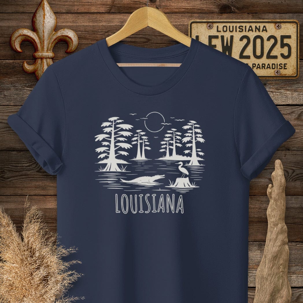 T-Shirt / S / Navy Louisiana Louisiana State Pride Nature T-Shirt by Laissez Faire Wear