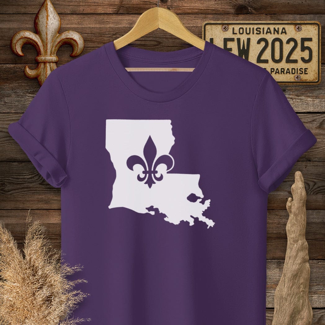 S / Purple Louisiana Louisiana State Pride T-Shirt by Laissez Faire Wear