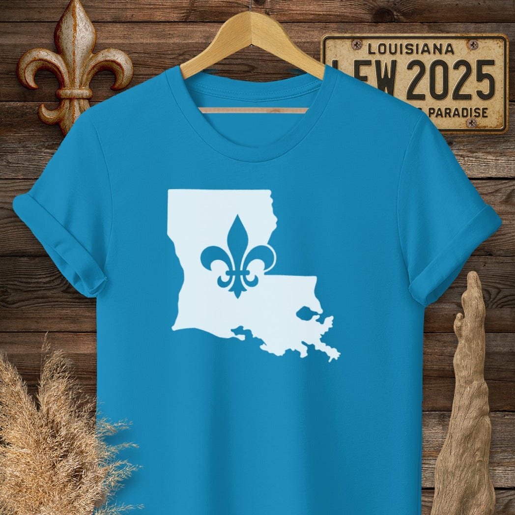 S / Sapphire Louisiana Louisiana State Pride T-Shirt by Laissez Faire Wear