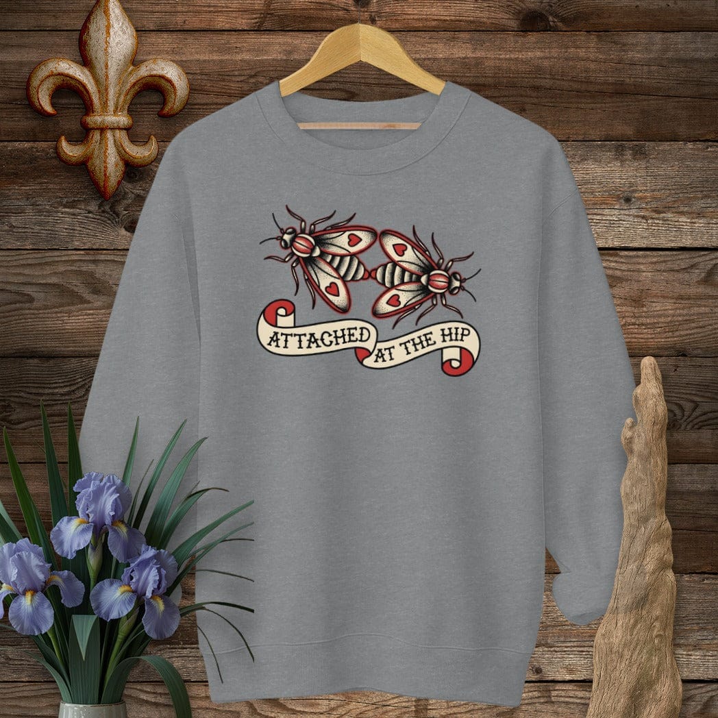 S / Graphite Heather Louisiana Love Bugs Sweatshirt by Laissez Faire Wear